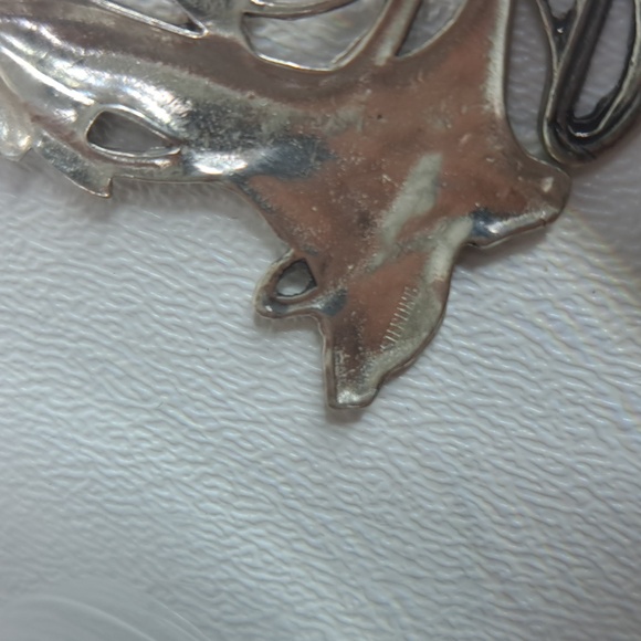 Sterling Silver Art Nouveau Lady Dangle Earrings - Picture 4 of 12